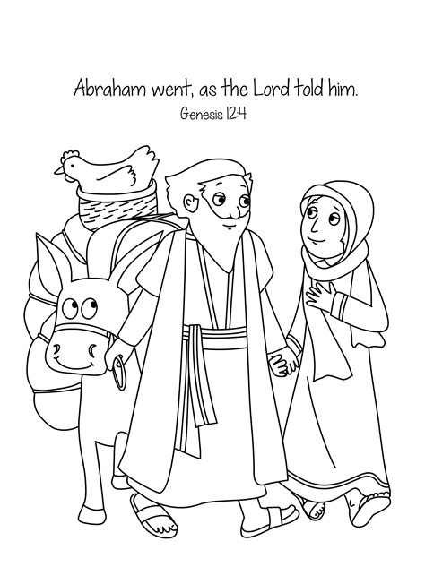 Abraham and Sarah Bible Coloring Page for Kids