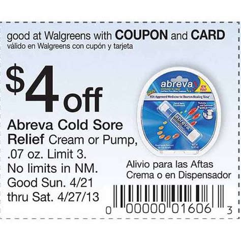 Abreva coupon printable