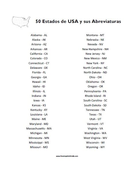 Lista de abreviaturas de estados