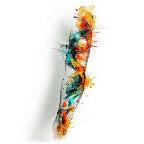 Abstract half sleeve tattoo design