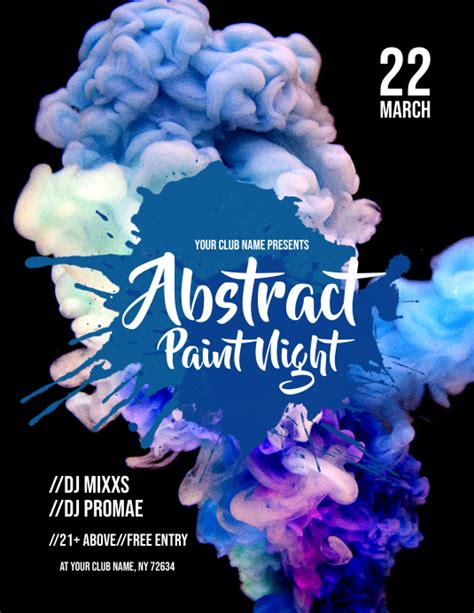 Abstract Art Paint Night Flyer Template