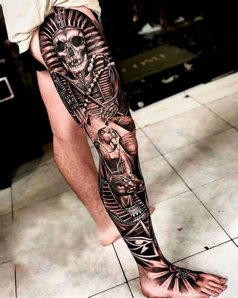 Abstract Design Leg Tattoo Template