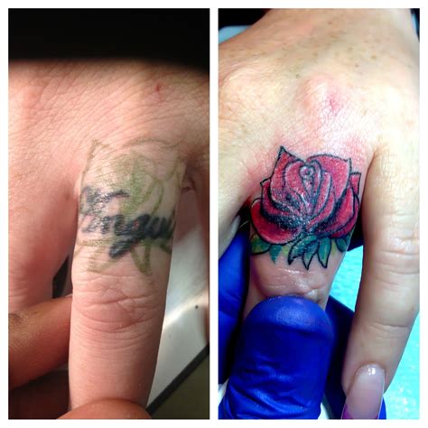 Abstract Finger Tattoo Cover Up Designs