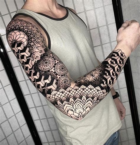 Abstract Geometric Tattoo Sleeve