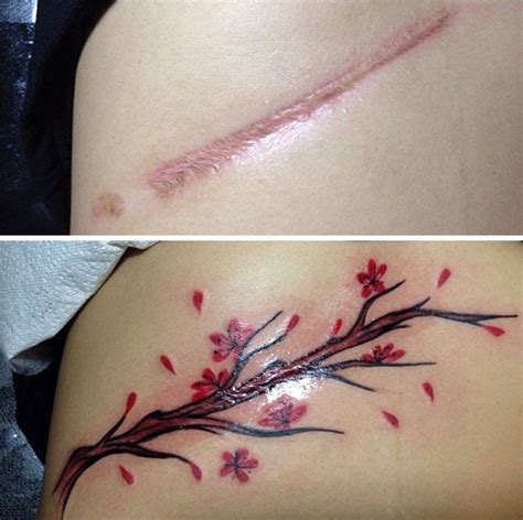 Abstract Mastectomy Scar Tattoo Designs