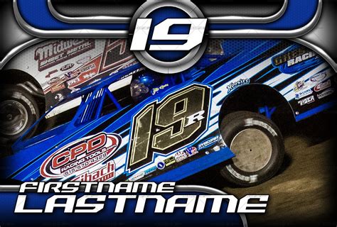 Abstract Racing Hero Card Template