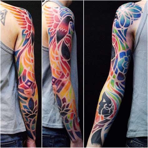 Abstract sleeve tattoo ideas