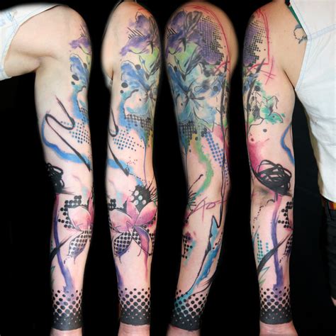 Abstract sleeve tattoos