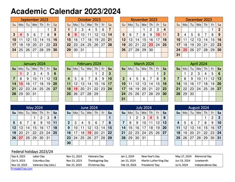 Academic Calendar Template Example 2