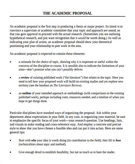 Academic Research Proposal Template