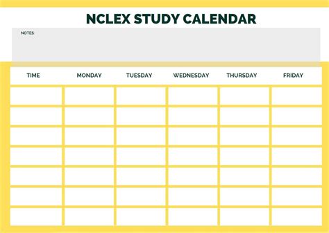 Academic Year Study Schedule Template