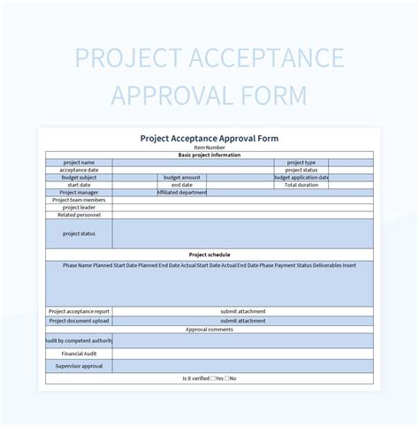 Acceptance and Approval Template Example