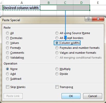 Before and after adjusting column widths in Access