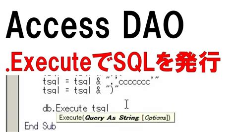 Access DAO Query Execution