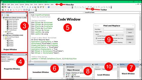 Accessing the Visual Basic Editor