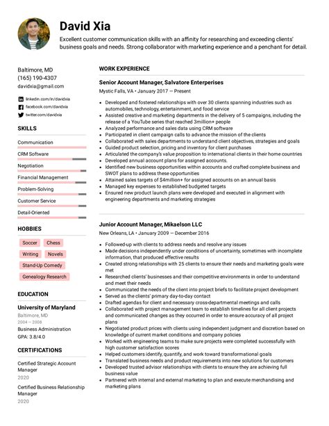 Account Manager Resume Template