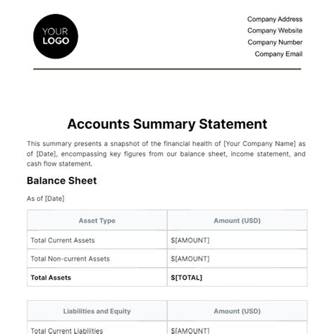 Account Overview Template Example