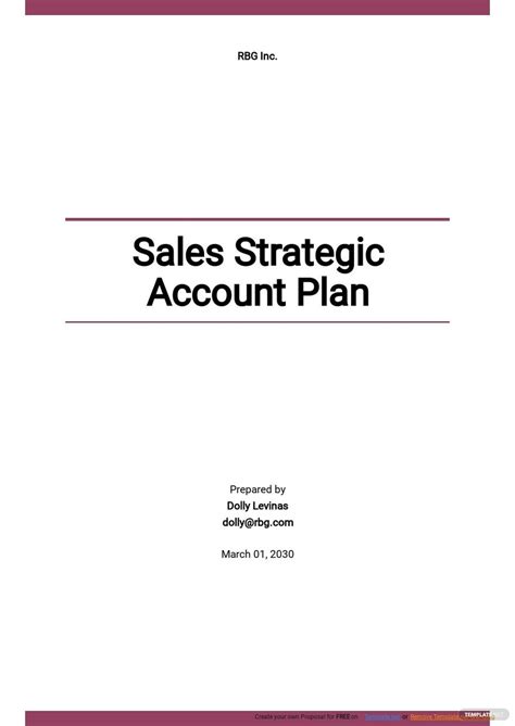 Account Plan Template Google Docs