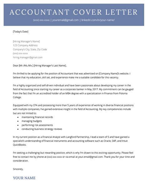 Accounting cover letter template 10