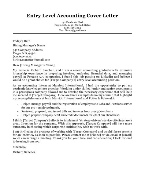 Example of Accounting Cover Letter Template 9