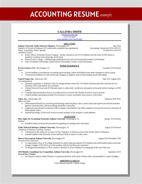 Accounting Resume Example