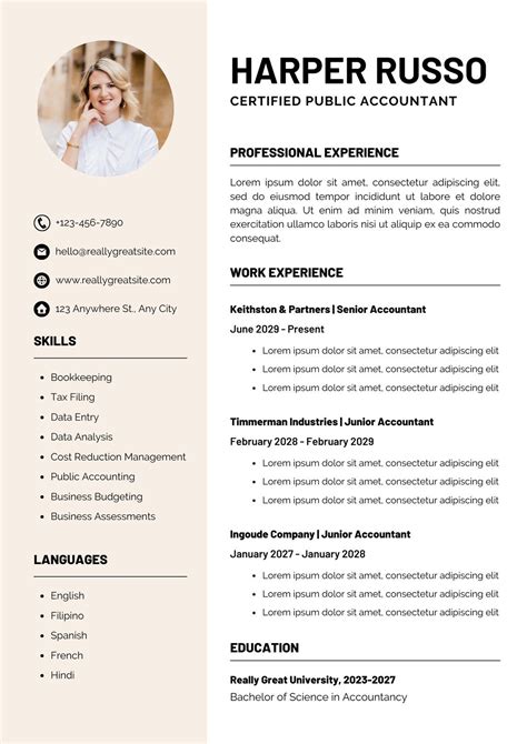 Accounting Resume Template Free