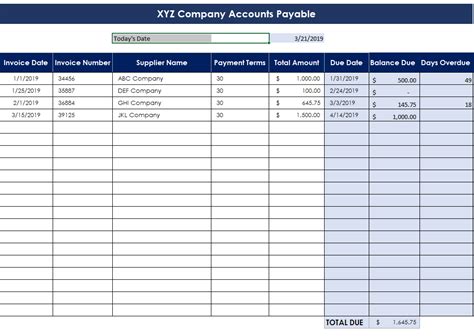 Accounts Payable Template Excel Best Practices