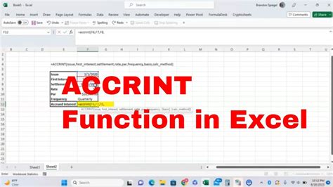 ACCRINT Function in Excel