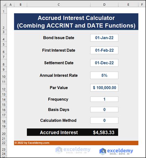 Accrued Interest Formula Download in Excel