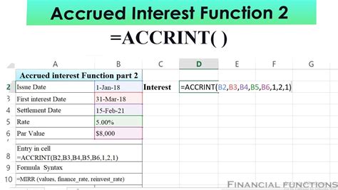 Accrued Interest Formula Example in Excel