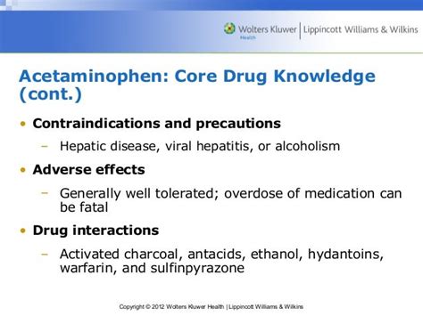 Acetaminophen Contraindications