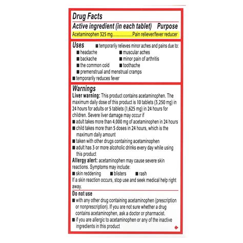 Acetaminophen instructions