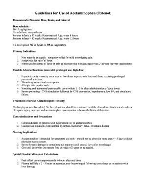 Acetaminophen Usage Guidelines