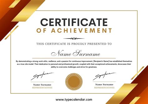 Achievement certificate template