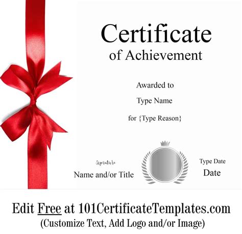 Achievement Template Example