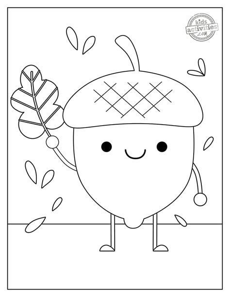 Acorn coloring page for kids