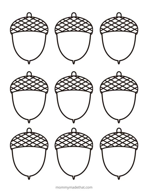 Acorn Garland Template Printable