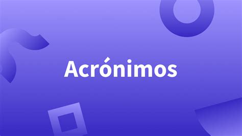 Acrónimos en diferentes contextos