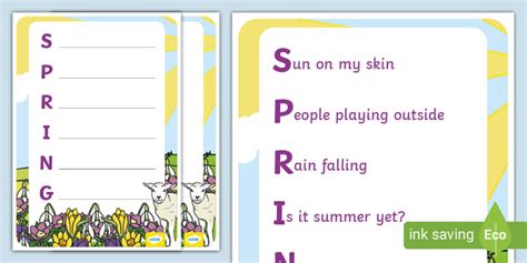 Acrostic Poem Template Example