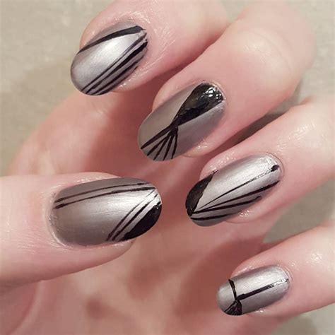 Geometric Patterns Acrylic Nail Design