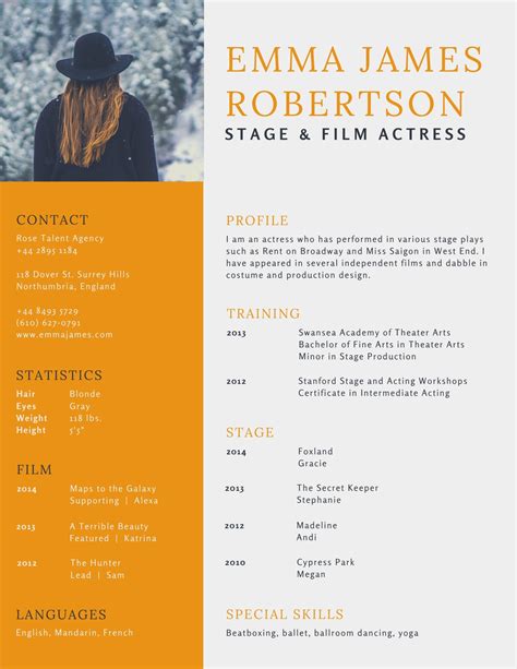 Acting Resume Template Download