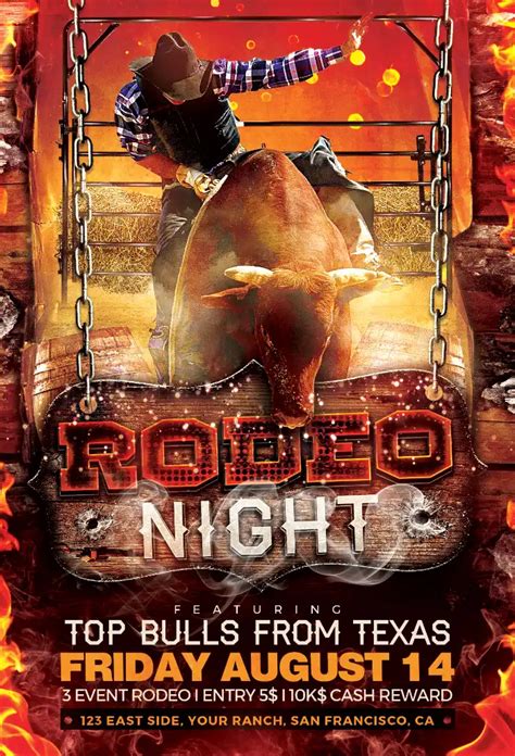 Action-Packed Rodeo Flyer Template