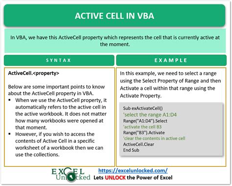 Activate Cell VBA Methods