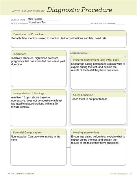 Challenges and Solutions of Active Learning Template Diagnostic Procedure