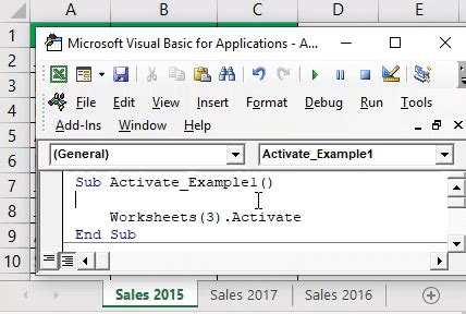 Active Sheet VBA