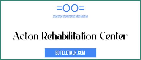 Treatment programs at Acton Rehab