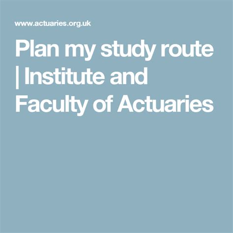 Actuary study plan