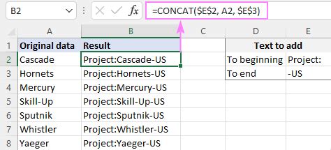 Add Character to String in Excel