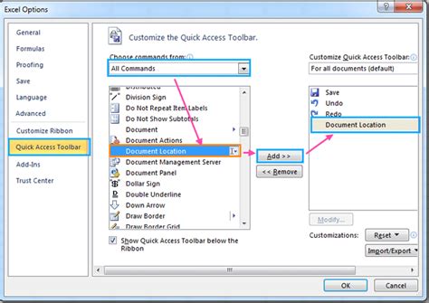 Adding file path to Excel