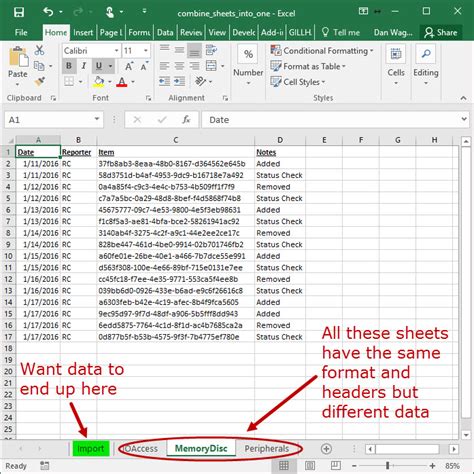 Combining Sheets Using Add-Ins